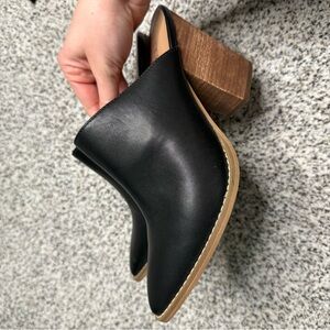 Abound Black Ankle Booties with Wooden Heel